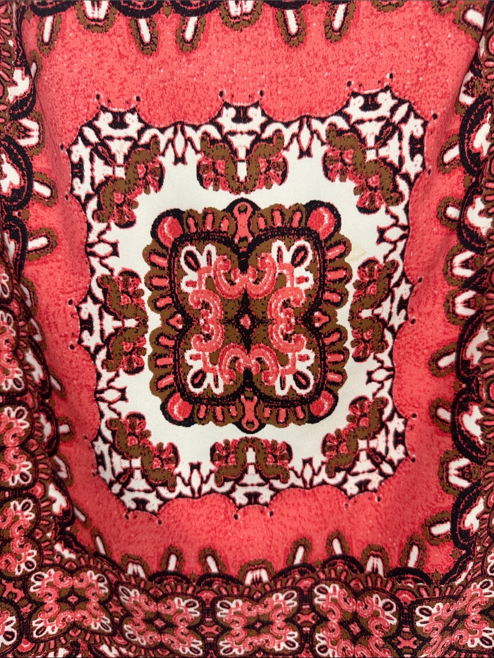 The Limited Coral and Cream Patterned Midi Shift Dress - Picture 4 of 5